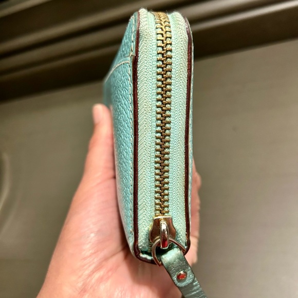 Kate Spade Turquoise Wellesley Neda Wallet Zip Around Cardholder Clutch - Picture 13 of 16